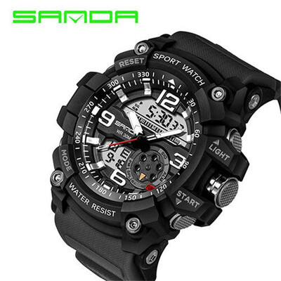 

SANDA Men Military Watch Fashion Men Sport Dual Display Waterproof Smart Watch