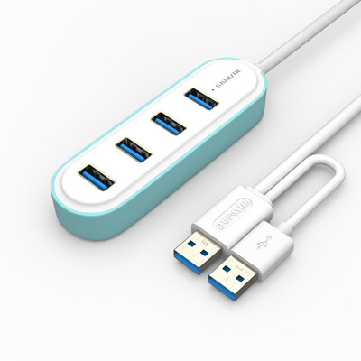 

Shanze (SAMZHE) JXQ-C04 USB-сплиттер USB3.0 высокоскоростное расширение отличительной моды 4 HUB-концентратор с двойным питанием 1,2 метра светло-зеленый