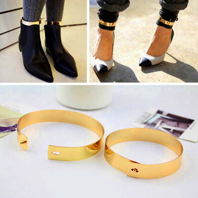 

Fashion Gold Flat Mirror Metal Anklet Ankle Foot Cuff Bracelet Bangle Ring