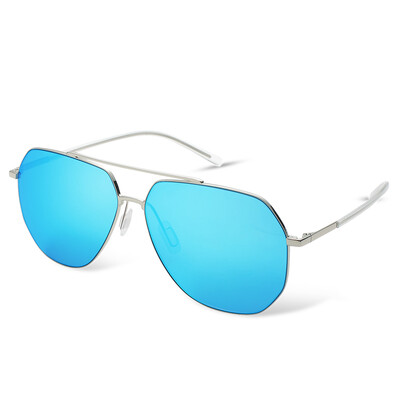 

Blue (Bluekiki) nylon lens sunglasses male color film sunglasses driving mirror sunglasses 5101 silver frame white mercury