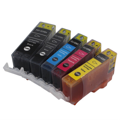 

5PCS Ink Cartridge PGI-525 For Canon Pixma MG5250 Black/Cyan/Magenta/Yellow