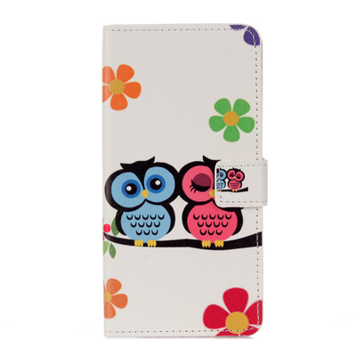 

Two Owls Design PU Leather Flip Cover Wallet Card Holder Case for Huawei honor 6X