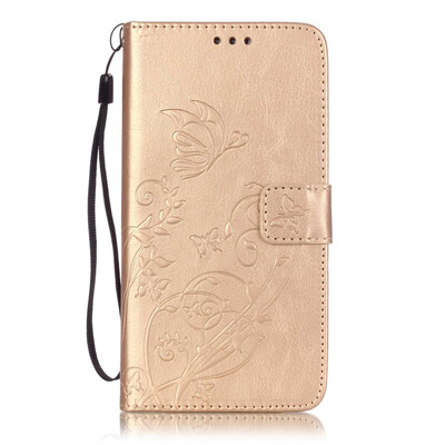 

Gold Flower Design PU Leather Flip Cover Wallet Card Holder Case for SAMSUNG S5MINI