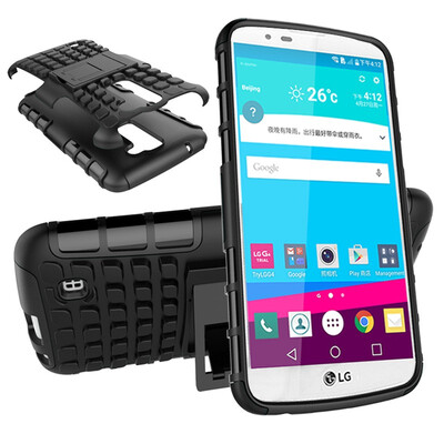

Fivice LG K10 Case TPU anti-fall tire pattern back clip bracket phone case