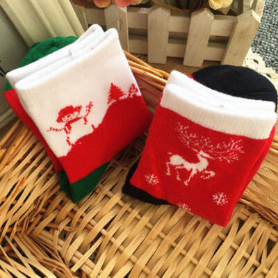 

1 Pair Christmas Bed Socks Xmas Santa Fluffy Unisex Kid Warm Stocking Winter
