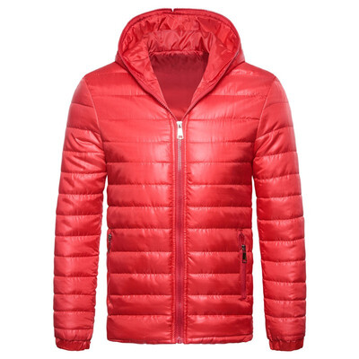 

Mens Fashion Casual Solid Color Hoodied Side Pockets Long Sleeve Padded Down Jacket