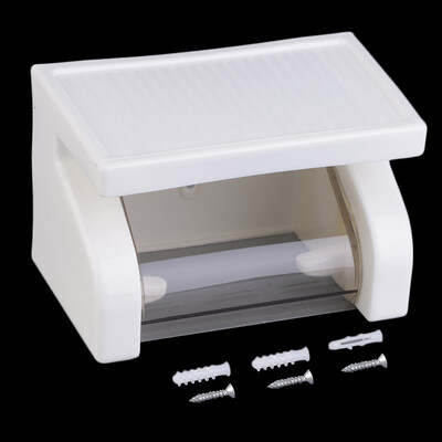 

Wall Mounted Plastic Waterproof Toilet Roll Paper Box Holder Bathroom Tool