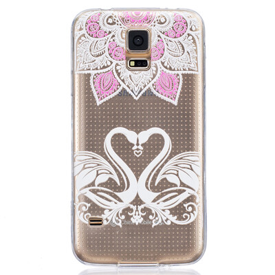 

Swan Pattern Soft Thin TPU Rubber Silicone Gel Case Cover for SAMSUNG GALAXY S5