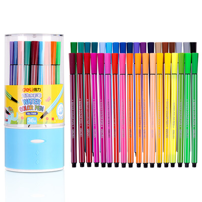

Deli 7068 colorful colorful watercolor pencil brush pen 36 color tube packaging powder