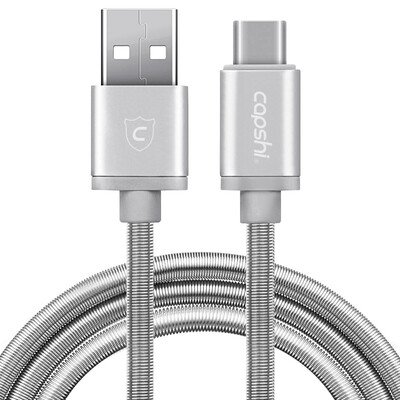 

Capshi Type-C charging and data transfer cable with spring jacket