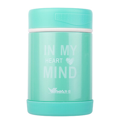 

[Jingdong Supermarket] Huaya (WAYA) vacuum stew pot stainless steel insulation braised burning pot travel car pot HM2-500 love warm green 500ml gift package
