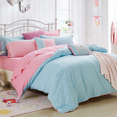 

Мэн Цзе домашний текстиль производства DreamCoCo постельные принадлежности наборов хлопка печати четыре комплекта постельных принадлежностей покрытия синий любовь море 1,5 метра кровать 200 * 230 см