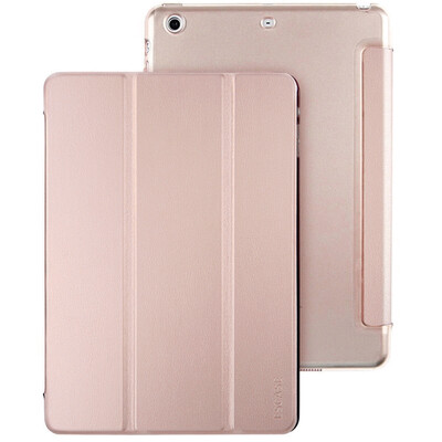

ESCASE Apple Ipad Mini2 / 3/1 защитная крышка / оболочка таблетки Ipad кожаный чехол с ключами тройной Спящий кронштейн оболочки элегантный бороздки роскошного золота