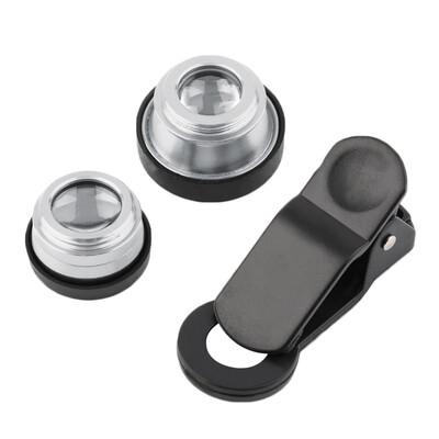 

3 in 1 Universal Portable Clip Mobile Fish Eye Lens Wide Macro Angel Round Shaped Camera Lens Kit For Smart Phone