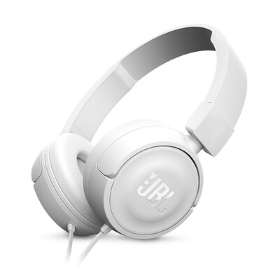 

Белая гарнитура JBL T450 с микрофонной стереогарнитурой