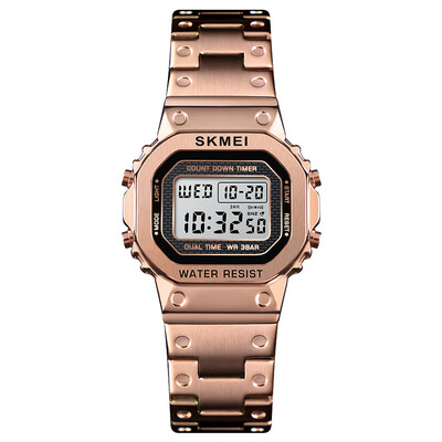 

SKMEI 1433 Women Analog Digital Electronic Watch Fashion Casual Wristwatch 2 Time Display Alarm Countdown 3ATM Waterproof Luminous