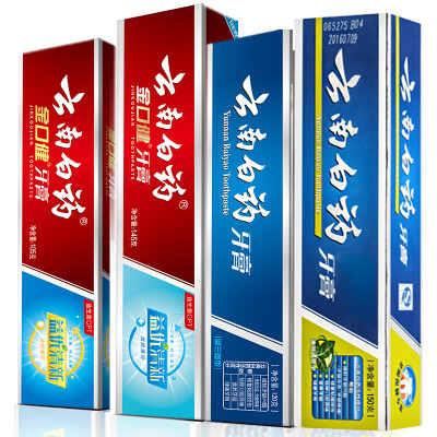 

Yunnan white medicine 520 health toothpaste 4 sets stay blue 120g mint 150g shredded peppermint 145g ice peppermint 105g new&old packaging random hair