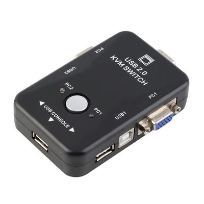 

2 Ports USB 2.0 VGA/SVGA KVM Switch Box for Sharing Monitor Keyboard Mouse