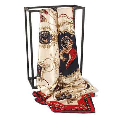 

Jingdong supermarket] one meter painting yimihuasha carriage series red side silk scarf female spring mulberry silk scarf shawl