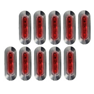 

10pcs Chrome Cover Trailer Truck Sidelights Clearance Side Marker Light with 4 LED Lights Lamps of Motor Trucks