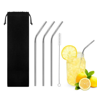 

UpperX Stainless Strawsfor SmoothieMilkshakeCocktailJuices&Hot Drinks105 inch Bendy Straws1pcs 95 inch Cleaning Brush