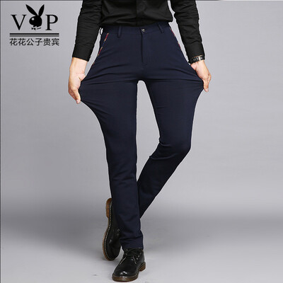 

Playboy VIP Collection PLA619 Business casual Slim stretch Вскользь брюки Мужской синий 36