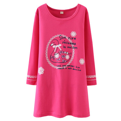 

Parents (KIDS MAM & DAD) Girls Sleeping Skirt Children's Long Sleeve Pajamas Parents Women's Wear 86024 Rose 110
