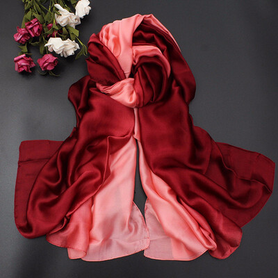 

Outdoor New Silk Beach Towel Women Gradient Silk Sunscreen Shawl Scarf