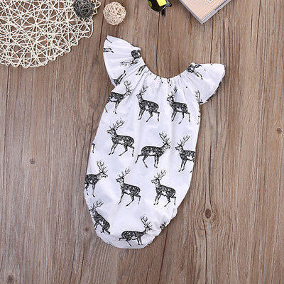

Funny Newborn Baby Girl Deer Rompers Jumpsuit Bodysuit Sunsuit Outfit One-piecer