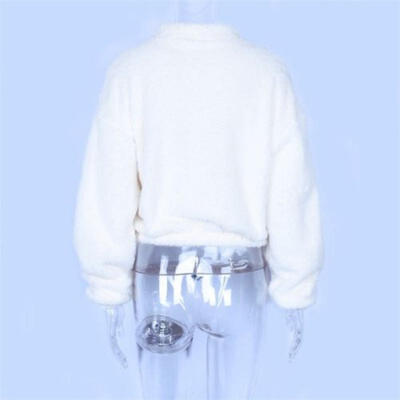

Womens Winter Warm Fluffy Sweatshirt Hoodie Jumper Hooded Top Coat Zipper Tops