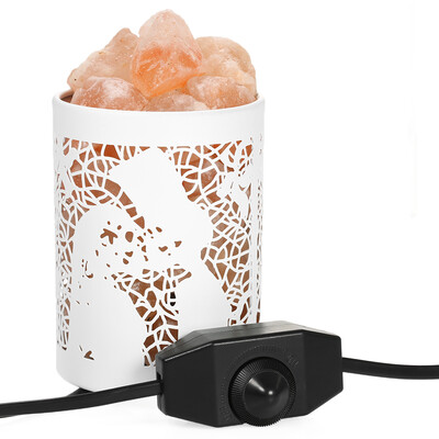 

Natural Himalayan Salt Crystal Lamp Dimmable Decor Night Light for Bedroom Living Room Bathroom Light AC110V240V--White Basket