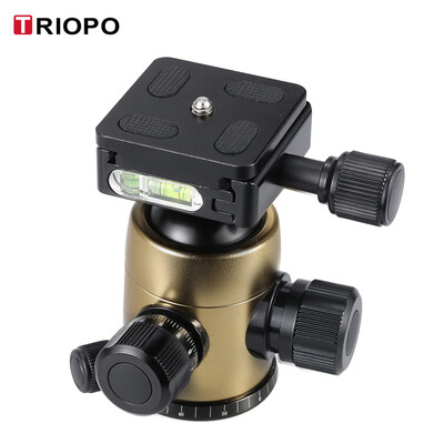 

TRIOPO B-2 Tripod Head Ball Head 360 Degree Panorama Head W Built-in Double Spirit Levels & Safety Catch for DSLR Cameras Max Loa