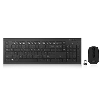 

Winon Conson CS8500 6D Black Wireless Keyboard Mouse Set Notebook Office Computer Wireless Optical Mouse Set
