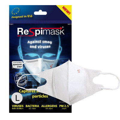 

Respimask nanofiber mask type C L Men&39s 1 light&breathable anti-fog haze PM25