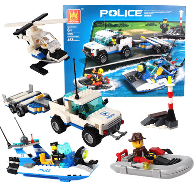 

WANGE building blocks Coast Guard - small particles 453PCS early education puzzle fight boys and girls building blocks toys 52012