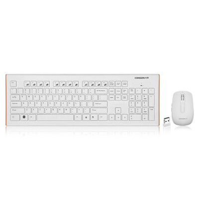 

Winon Conson CS8500 6D White Wireless Keyboard Mouse Set Notebook Office Computer Wireless Optical Mouse Set