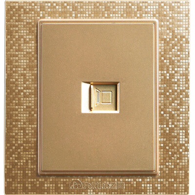 

Feidiao (feidiao) switch socket panel computer network cable socket network socket panel 86 type Phantom Tu Hao gold