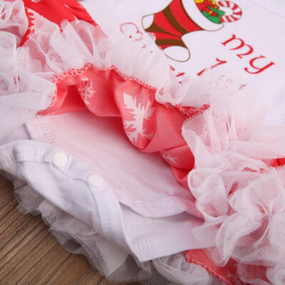 

Infant Baby Girl Christmas Clothes Romper Tutu Dress HeaddressCostume Outfits