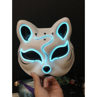 

Halloween Mask Cosplay LED Glow Scary EL Wire Light up Fox Masks New