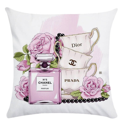 

Hand painted flowers&perfume cushion cover throw pillow cover Decorative Pillowcase
