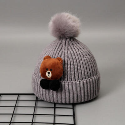 

Women Kids Baby Child Warm Winter Knitted Beanie Fur Pom Hat Crochet Ski Cap