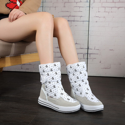 

Hot Sale Half Knee Boots Fashion Thick Fur Warm Winter Shoes Woman Vintage Lace Up Platform Outdoor Snow Boots Women