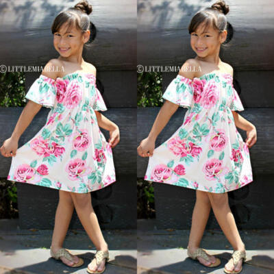 

Family Dress Mother&Daughter Matching Floral Short Mini Dresses Summer