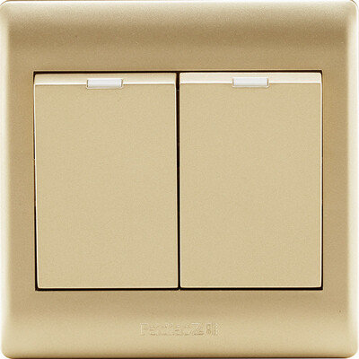 

Feidiao (feidiao) переключатель гнездовая панель двойной разомкнутый одиночный выключатель две разомкнутые одноступенчатые выключатели настенные панели 86 типа A3 шампанское золото