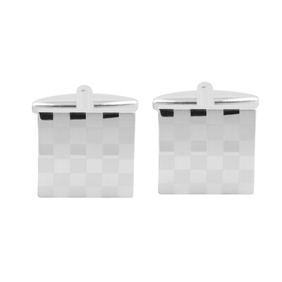 

1 Pair Classical Square Vintage Men's Wedding Gift Grid Laser Cuff Links