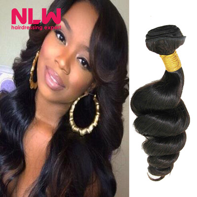 

N.L.W. Hair Products 8A Grade Virgin Unprocessed Human Hair 3 Bundles Peruvian loose Wave Free Shipping Bouncy Full and Thick