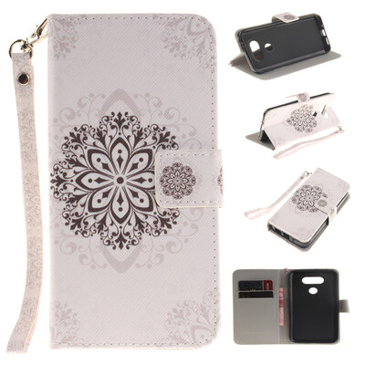 

Datura flowers Design PU Leather Flip Cover Wallet Card Holder Case for LG G5