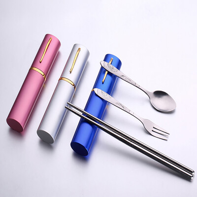 

Tao Tao Ju Portable Tableware Set Color Random Stainless Steel Chopsticks Fork Spoon Set 04-8444