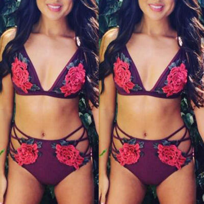 

Women High Waist Bikini Set Push Up Padded Ladies Swimsuit Bathing Suit Swimwear