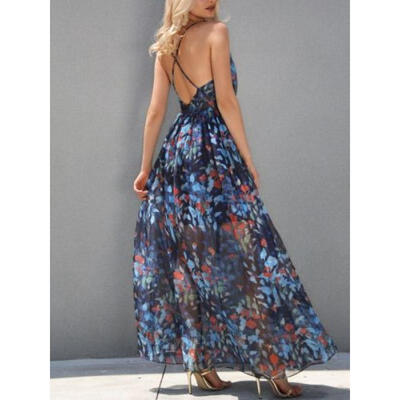 

Hot Women Summer Party Evening Beach Dresses Long Maxi Dress Sundress Size -XL